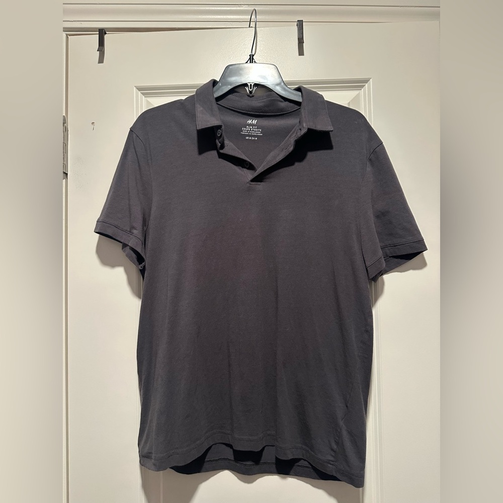 H&M Gray Polo Shirt Classic Design